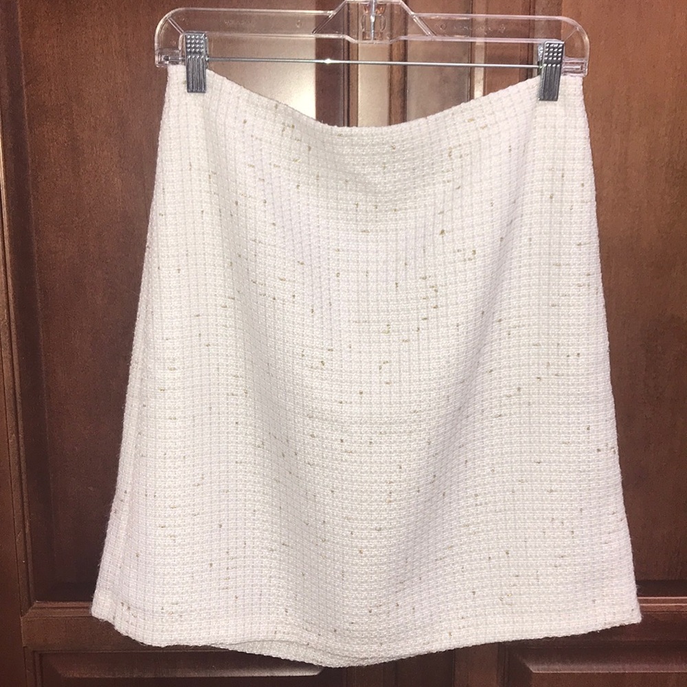 Ann Taylor white with golf speckled skirt-new